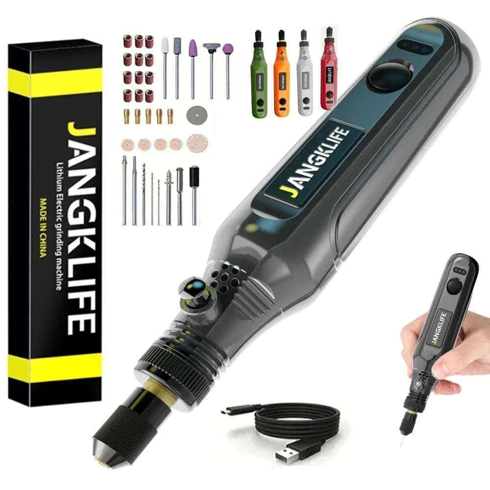 USB Cordless Rotary Tool Kit with 37 Accessories-Grey