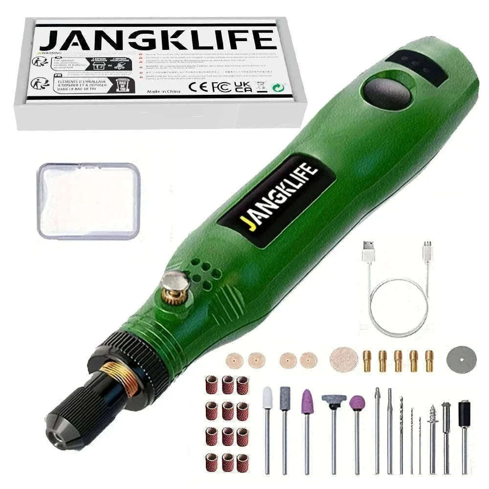 USB Cordless Rotary Tool Kit with 37 Accessories-Grey