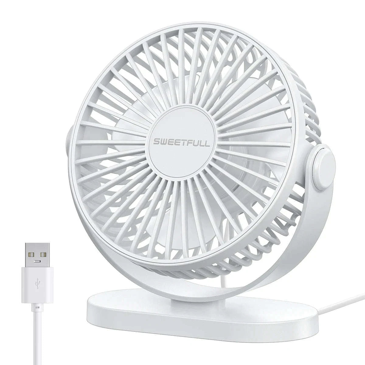 USB Desktop Wall Mounted Mini Fan, 3-Speed Quiet Cooling Fan-Black