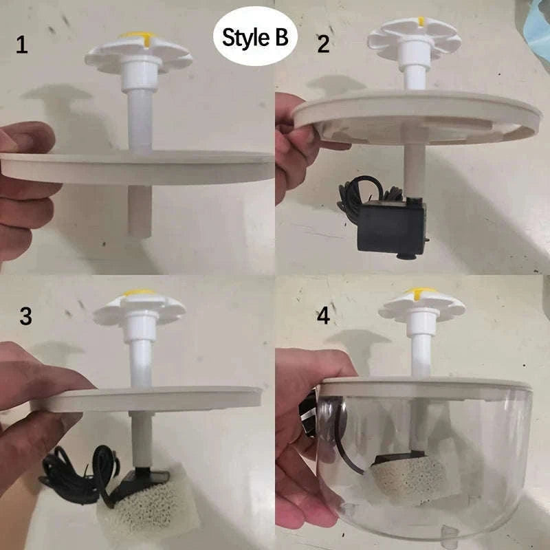 USB Electric Pet Water Fountain 1L Automatic Cat Dispenser-2 / USB Plug  DC5V / 1L