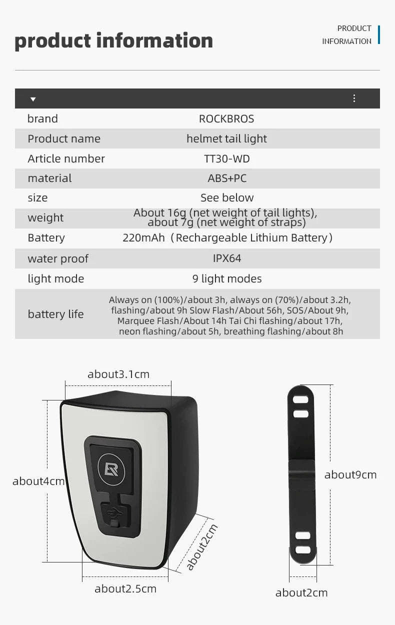 USB Rechargeable Bike Tail Light with 9 Modes Waterproof LED-Default Title