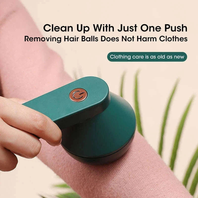 USB Rechargeable Electric Lint Remover for Smooth Fabrics-Green