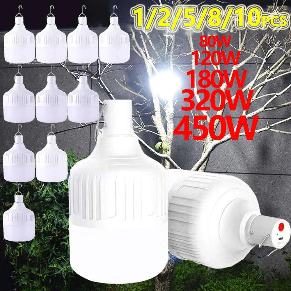 USB Rechargeable LED Portable Lantern for Outdoor Use-450w / 2pcs
