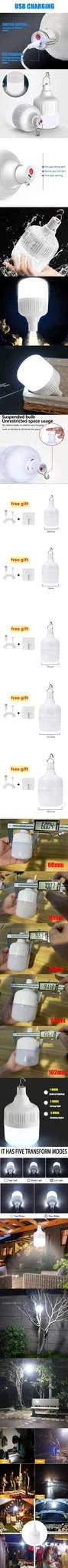 USB Rechargeable LED Portable Lantern for Outdoor Use-450w / 2pcs