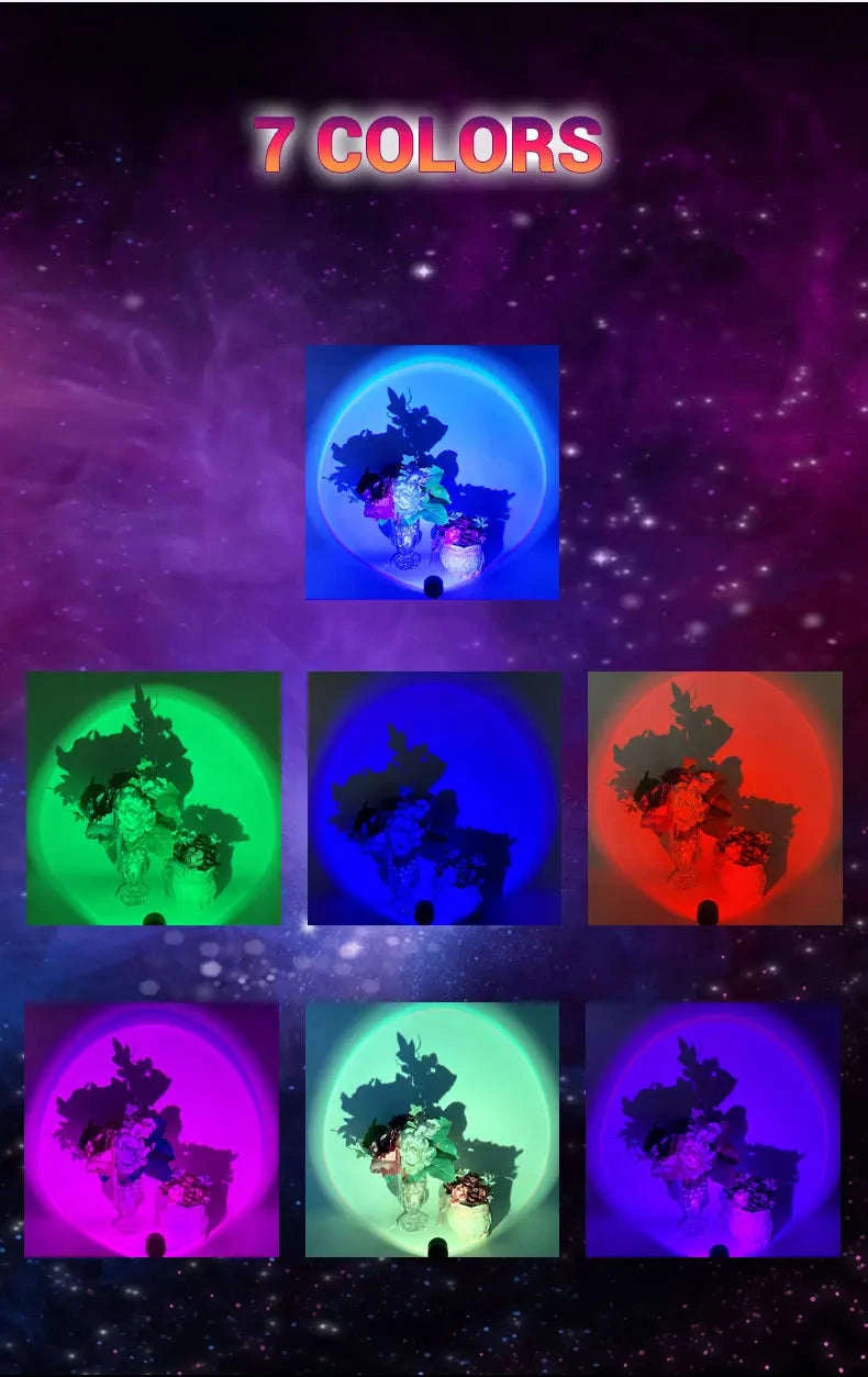 USB Sunset Lamp Projector – Portable Mood Light-type A