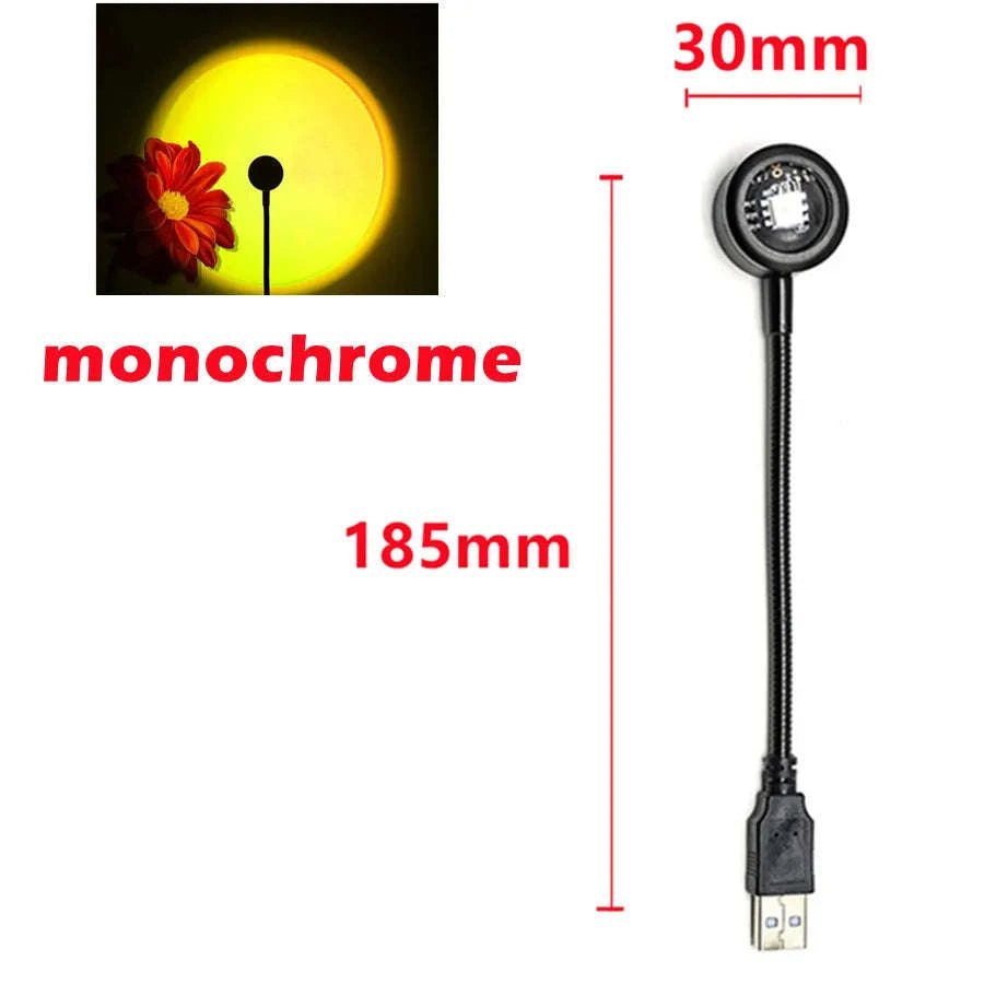 USB Sunset Lamp Projector – Portable Mood Light-type A