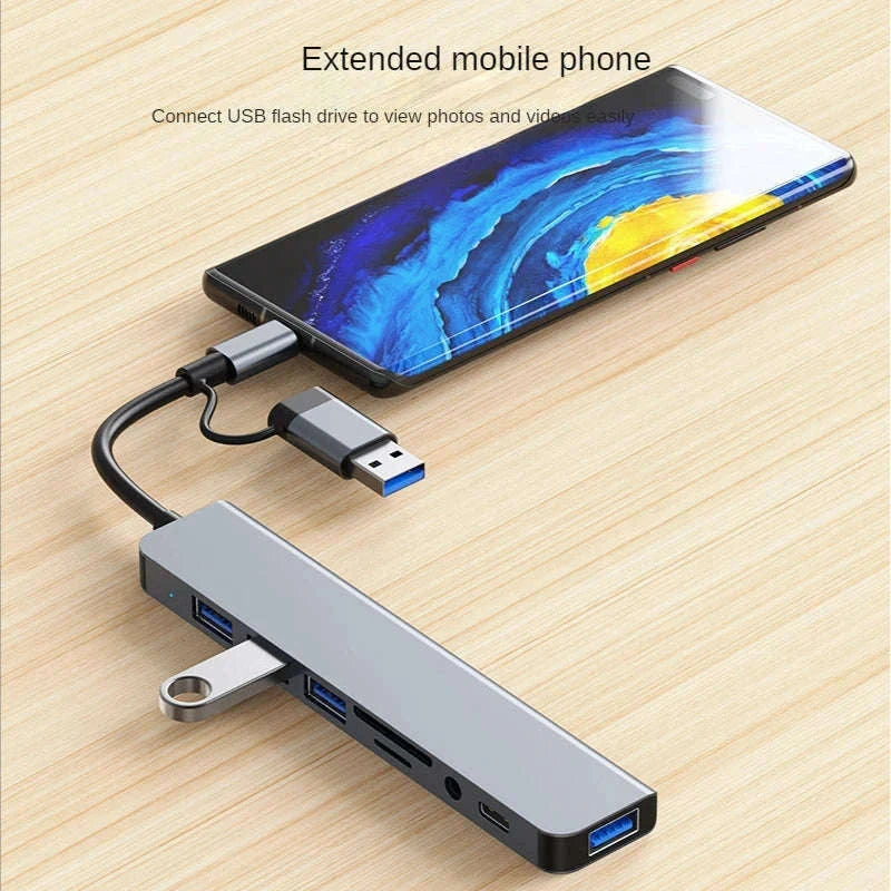 USB Type C Adapter Docking Station Multi-Port Hub-7 in 2 PD / China Mainland