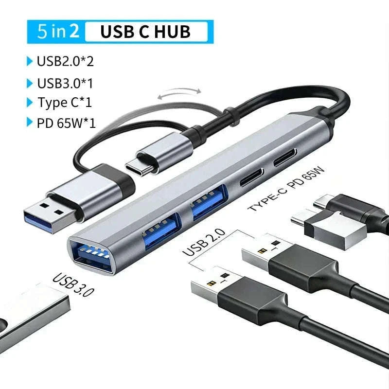 USB Type C Adapter Docking Station Multi-Port Hub-7 in 2 PD / China Mainland