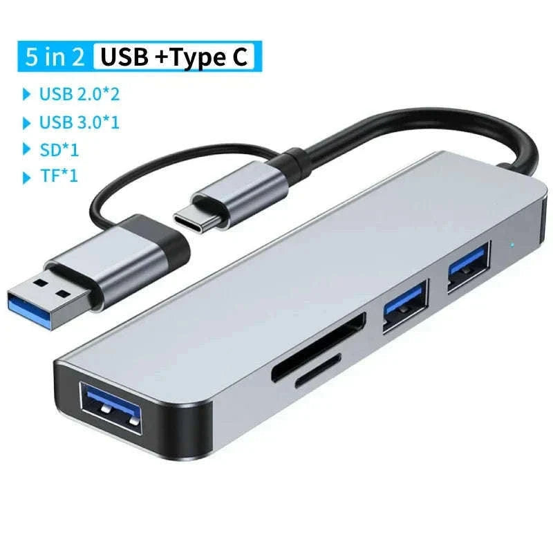 USB Type C Adapter Docking Station Multi-Port Hub-7 in 2 PD / China Mainland