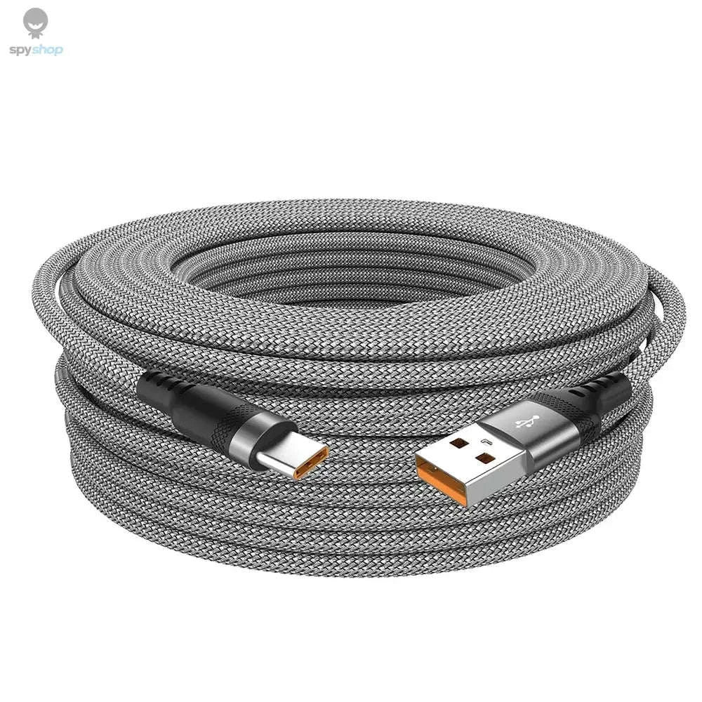 USB Type C Fast Charge Cable – 5A Fast Charging, Nylon Braided, Multiple Lengths-Black USB C / 5m