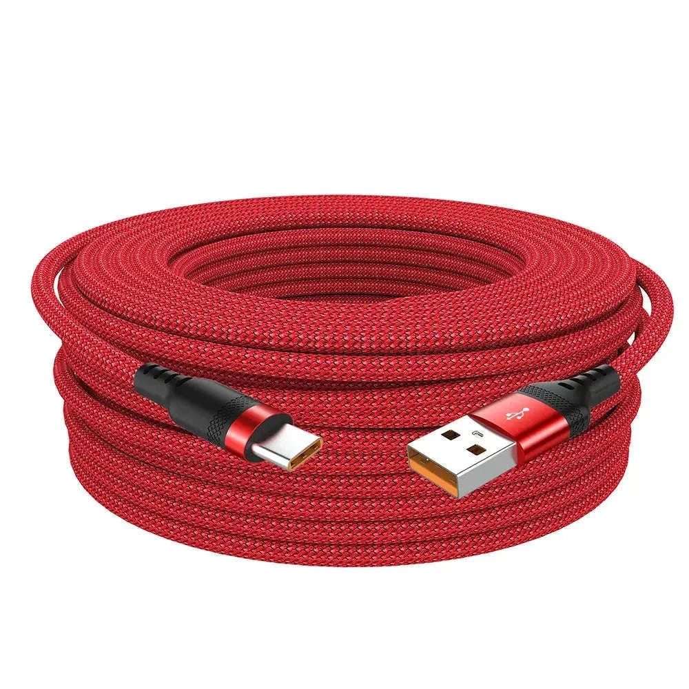 USB Type C Fast Charge Cable, 5A Nylon Braided, Multiple Lengths-Black USB C / 1.5m