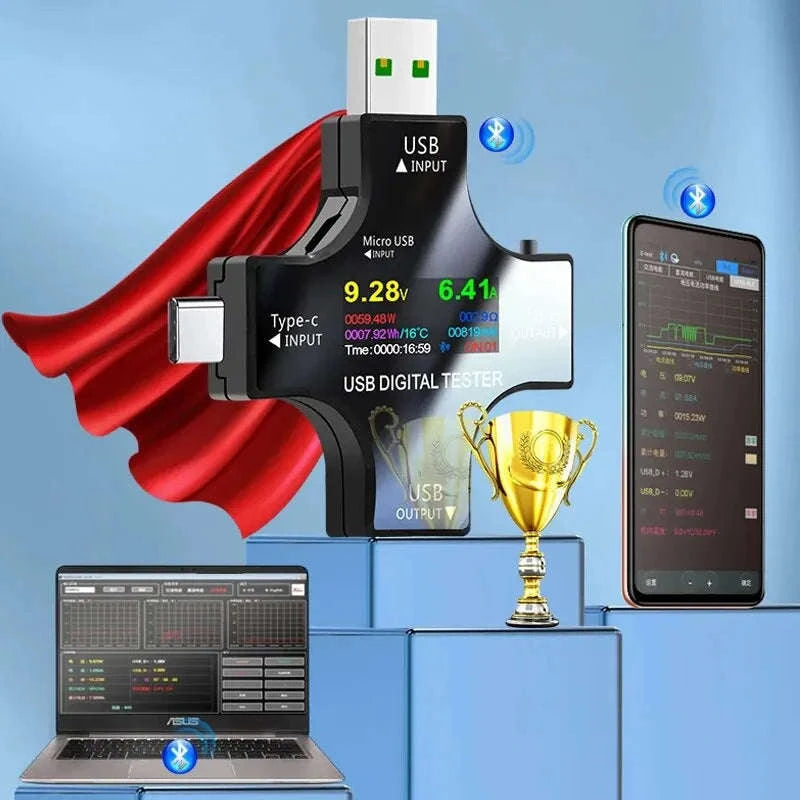 USB Type‑C PD Digital Tester 8A Voltage & Current Monitor-With Bluetooth