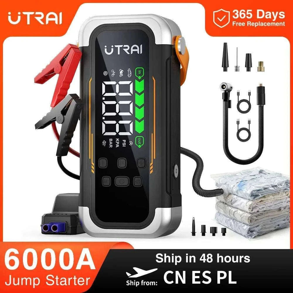 UTRAI 5-in-1 Car Jump Starter Air Pump Power Bank with 6 Modes-JS-40 6000A / China Mainland