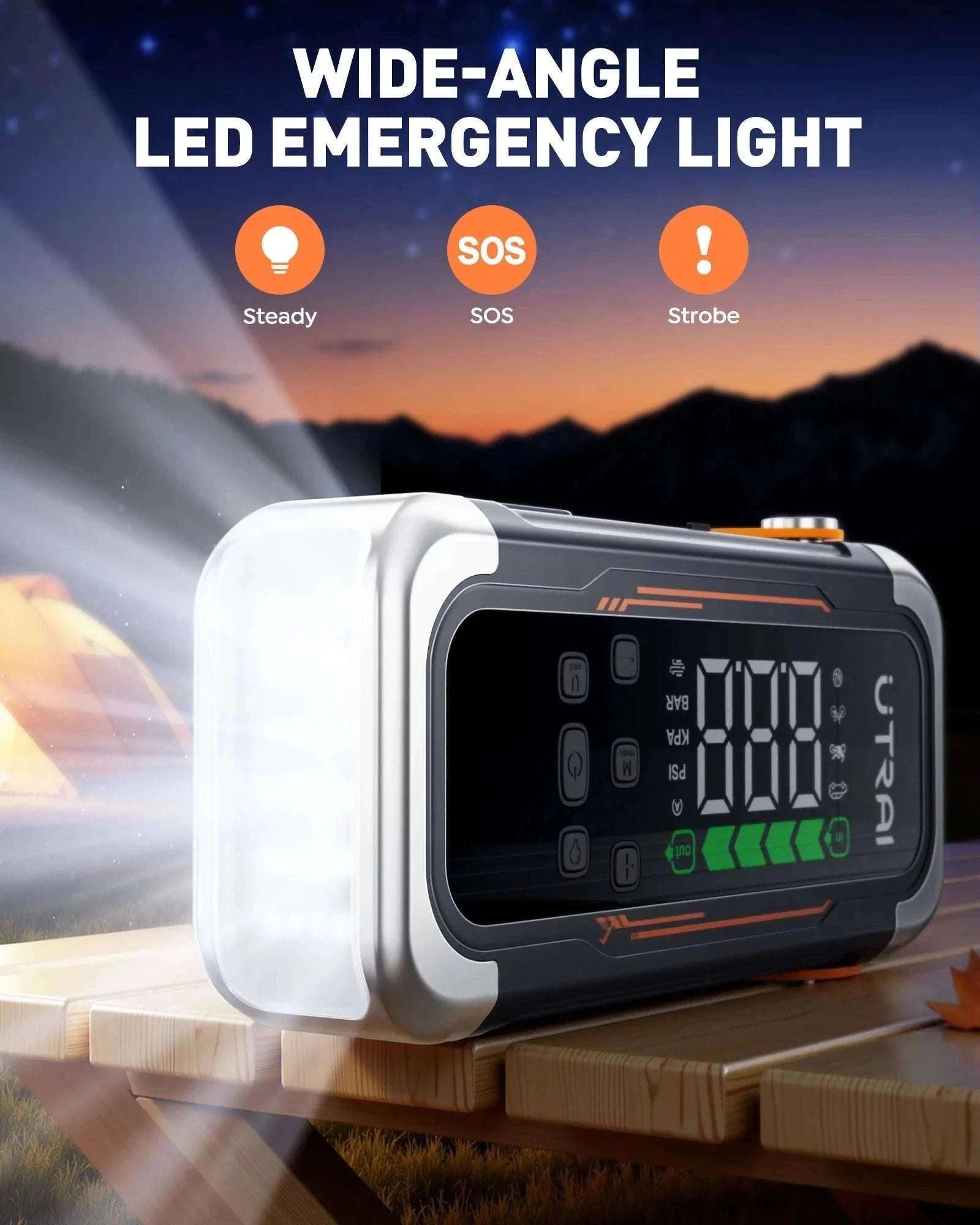 UTRAI 5-in-1 Car Jump Starter Air Pump Power Bank with 6 Modes-JS-40 6000A / China Mainland