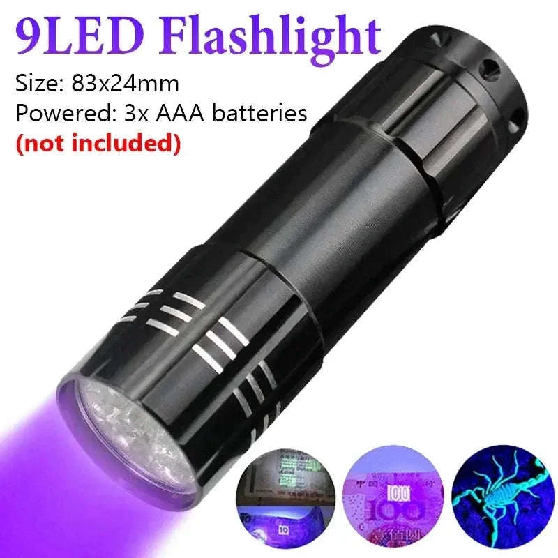 UV Inspection Flashlight – 395–400nm Blacklight for Stain and Mark Detection-B-395nm
