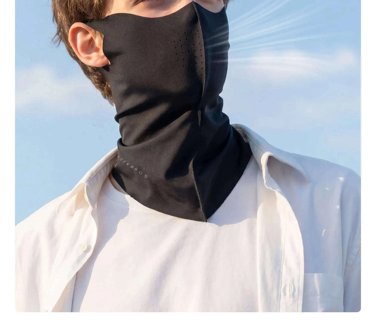 UV Protection Ice Silk Face Scarf Cycling Mask Neck Cover-MZ025-WT / One Size
