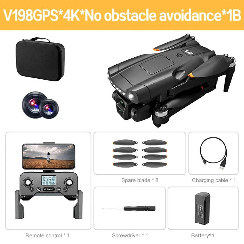 V198 GPS Drone with 8K Camera, Obstacle Avoidance & 3KM Range-Screen-8K-3B