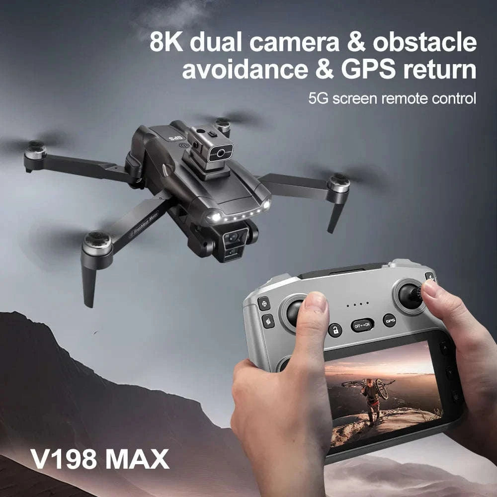 V198 GPS Drone with 8K Camera, Obstacle Avoidance & 3KM Range-Screen-8K-3B