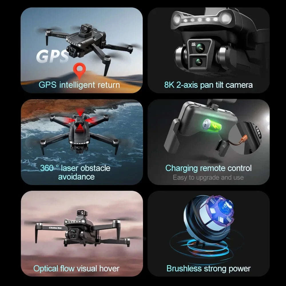 V198 GPS Drone with 8K Camera, Obstacle Avoidance & 3KM Range-Screen-8K-3B