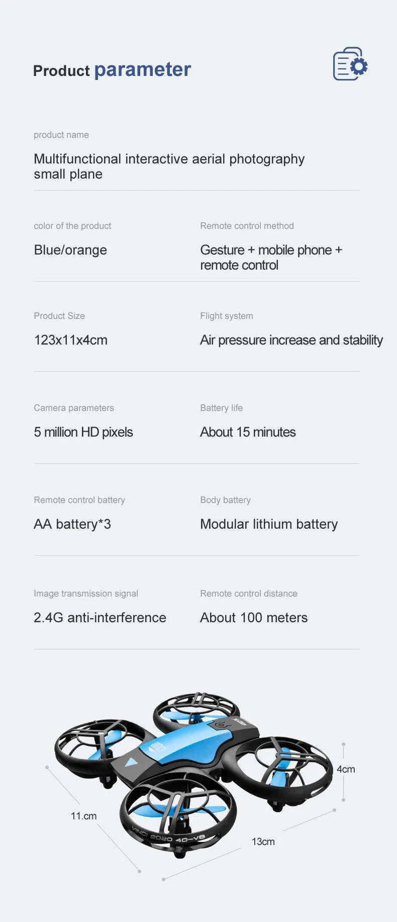 V8 Mini Drone 4K with HD Camera WiFi FPV & Live Streaming-1080P camera 1B