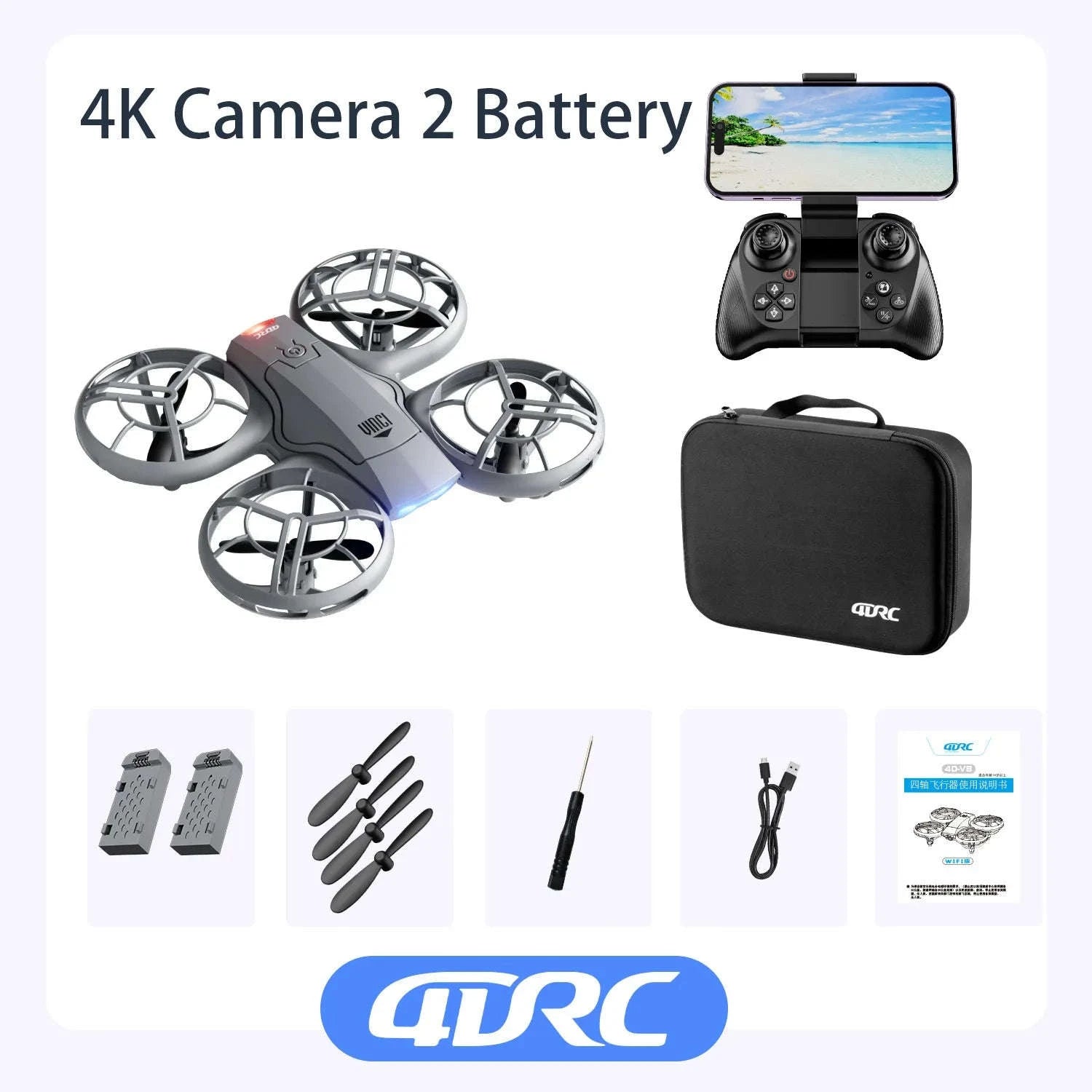 V8 Mini Drone 4K with HD Camera WiFi FPV & Live Streaming-1080P camera 1B