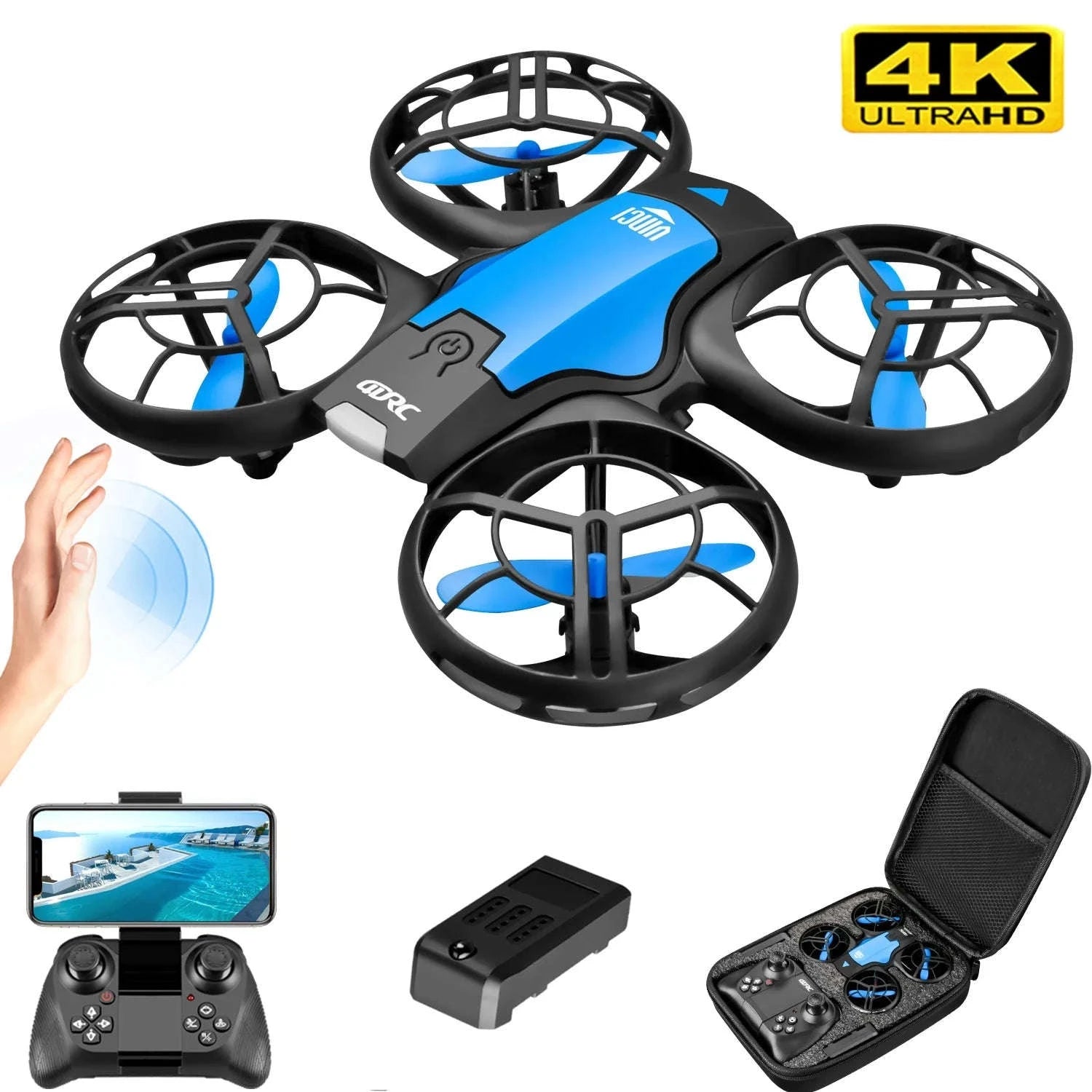 V8 Mini Drone 4K with HD Camera WiFi FPV & Live Streaming-1080P camera 1B