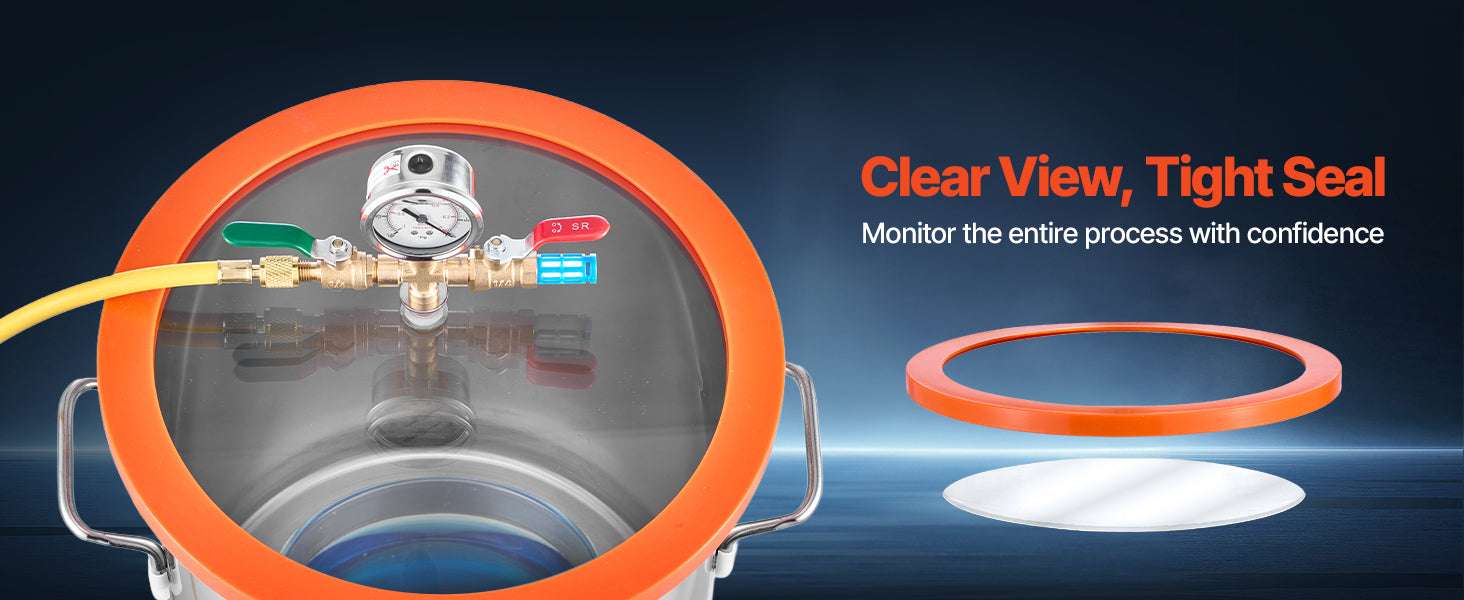Vacuum Chamber Kit 3.5 CFM Pump for Resin Degassing & Wood Stabilizing-3 Gallon / US / United States