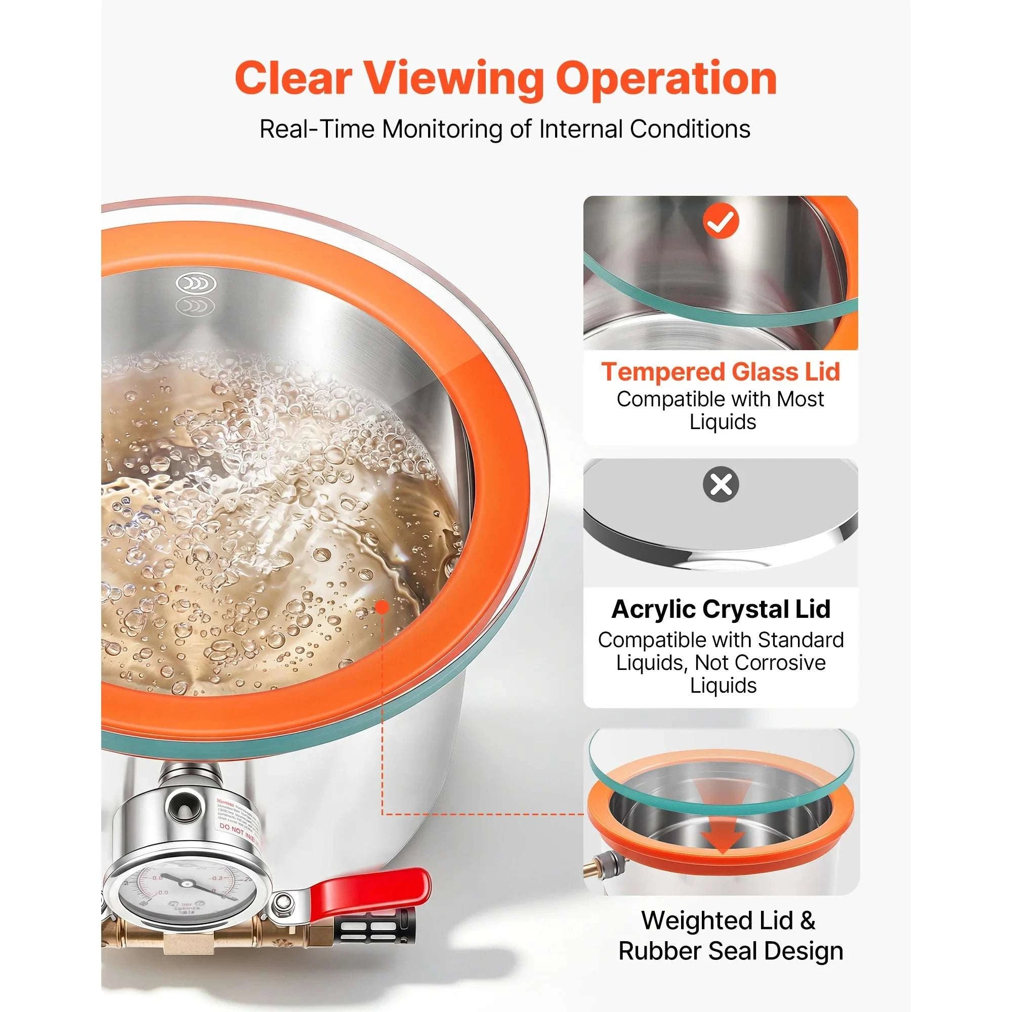 Vacuum Degassing Chamber for Resin, Wood & Silicone (1.5–15 Gal)-1.5 Gallon / United States