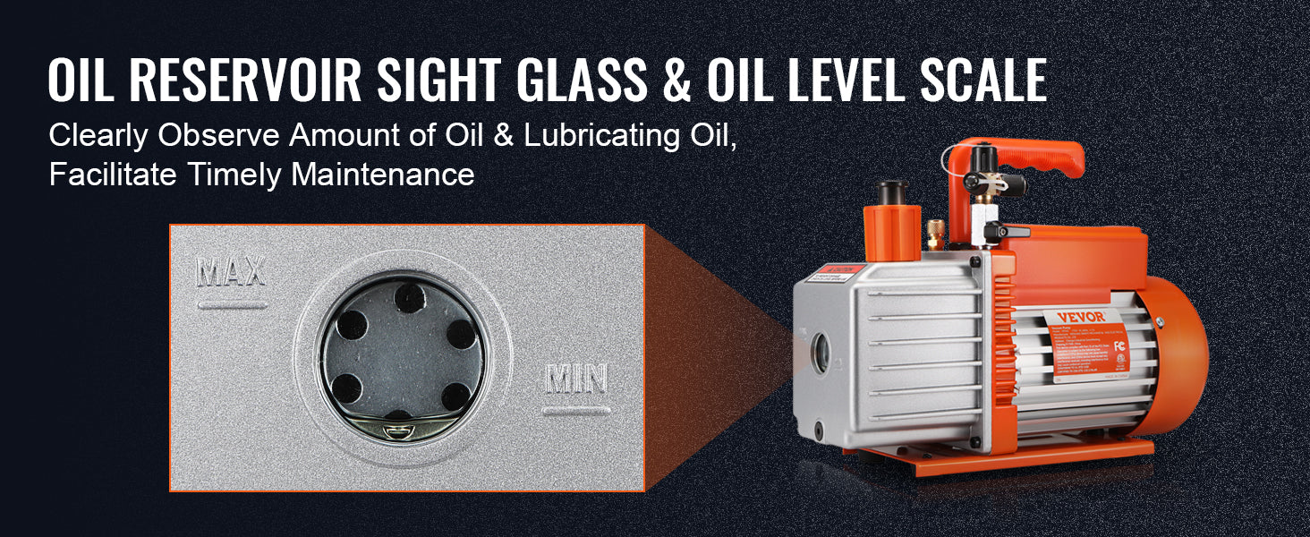 VEVOR HVAC-vacuümpomp 3,5–7 CFM 1- en 2-traps AC120V