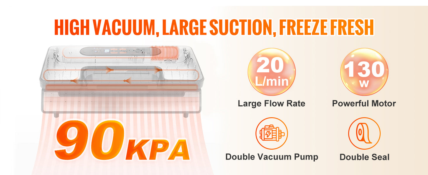 90Kpa Vacuum Sealer Machine with Cutter & Starter Bags