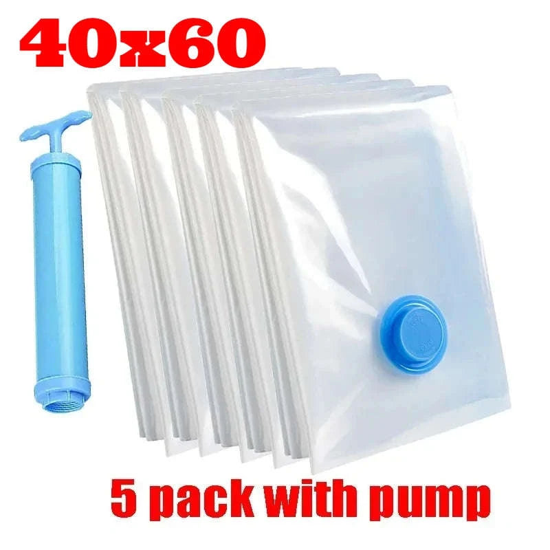 Vacuum Storage Bags with Pump for Clothes and Bedding-50x70-5pcs