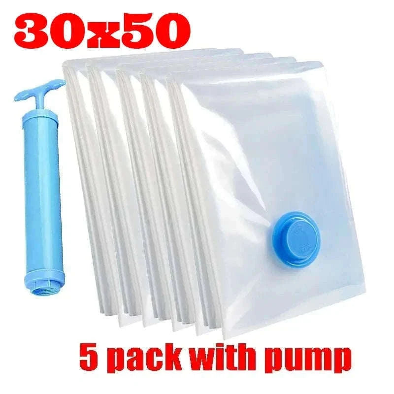 Vacuum Storage Bags with Pump for Clothes and Bedding-50x70-5pcs