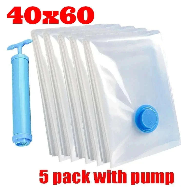 Vacuum Storage Bags with Pump for Clothes and Bedding-50x70-5pcs