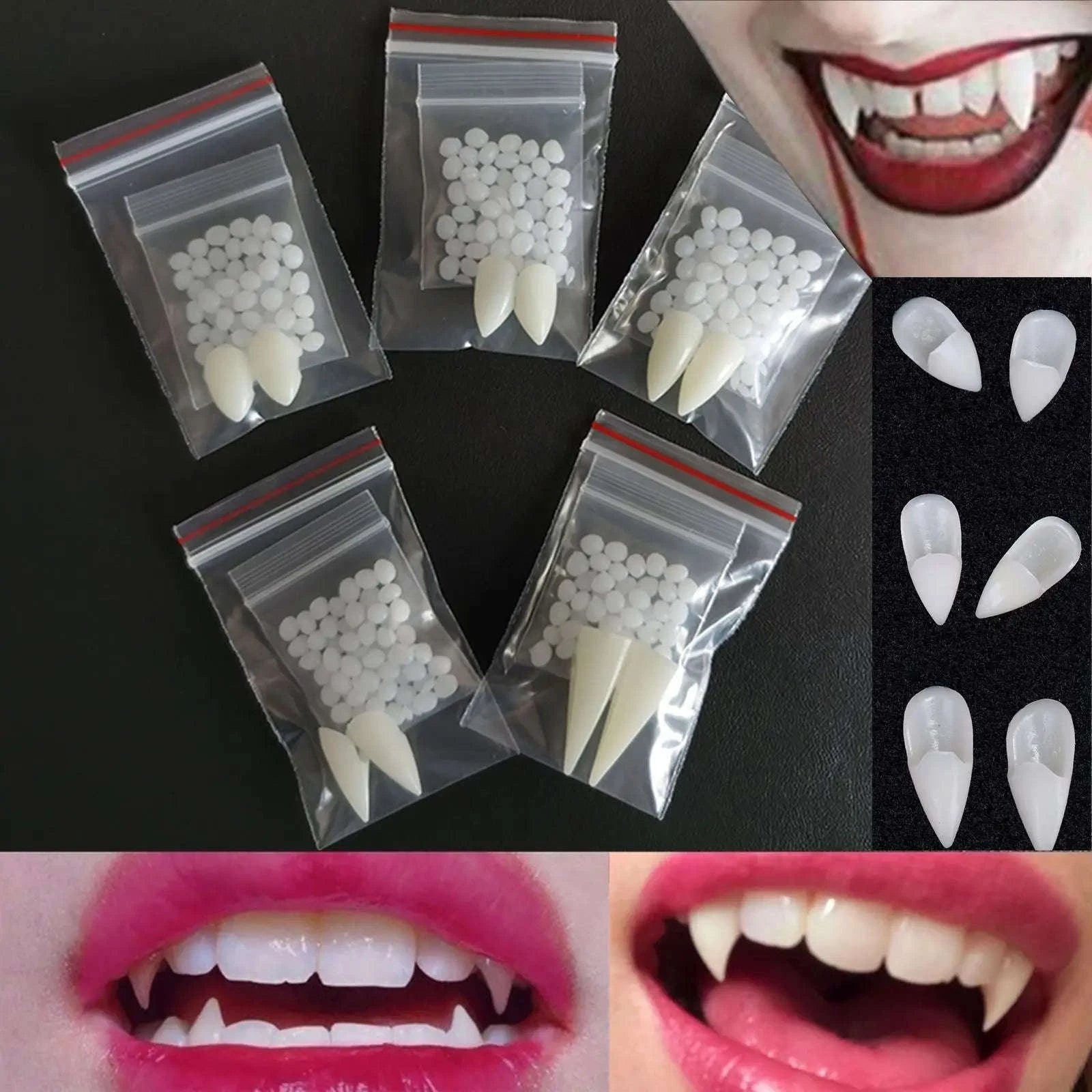Vampire Teeth Fangs with Solid Glue for Halloween Cosplay-2.5CM