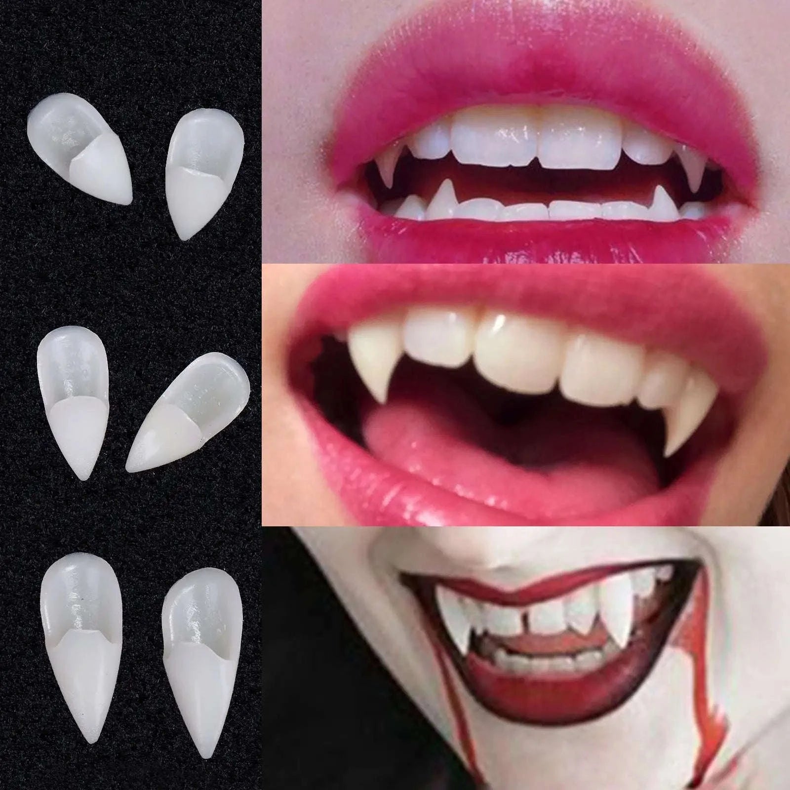 Vampire Teeth Fangs with Solid Glue for Halloween Cosplay-2.5CM