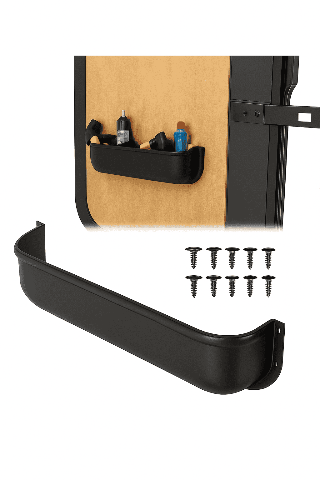 Van Camper Door Storage Shelf Organizer with Screws, 45cm-black