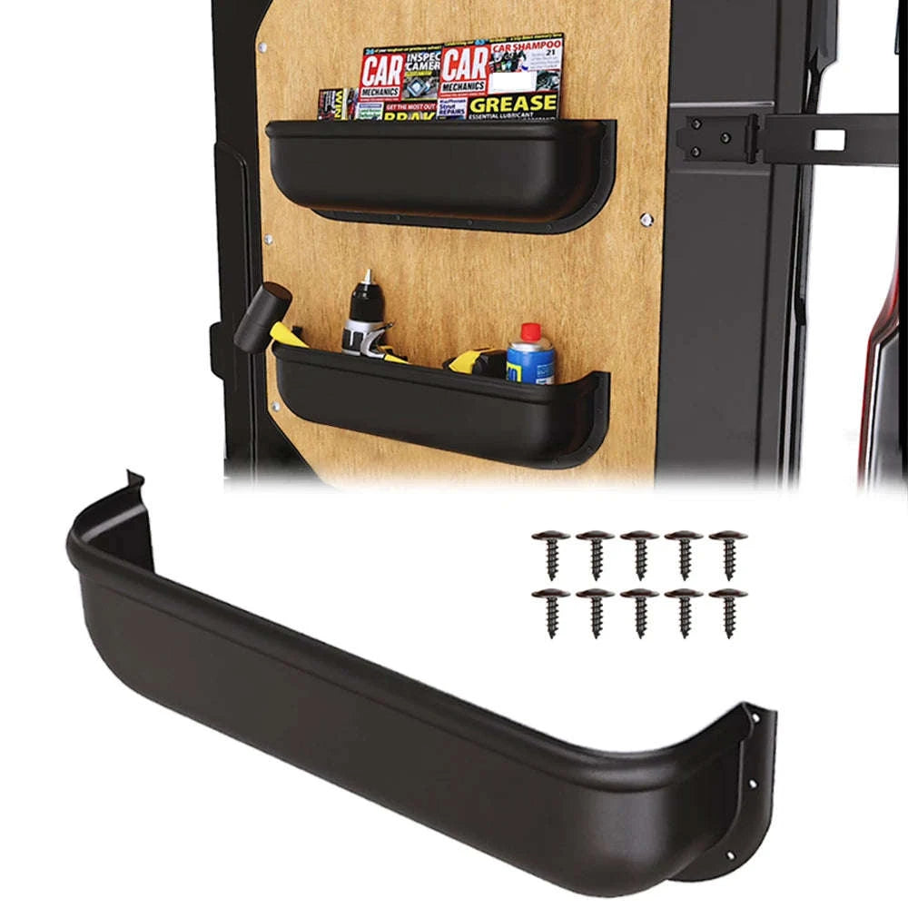 Van Camper Door Storage Shelf Organizer with Screws, 45cm-black