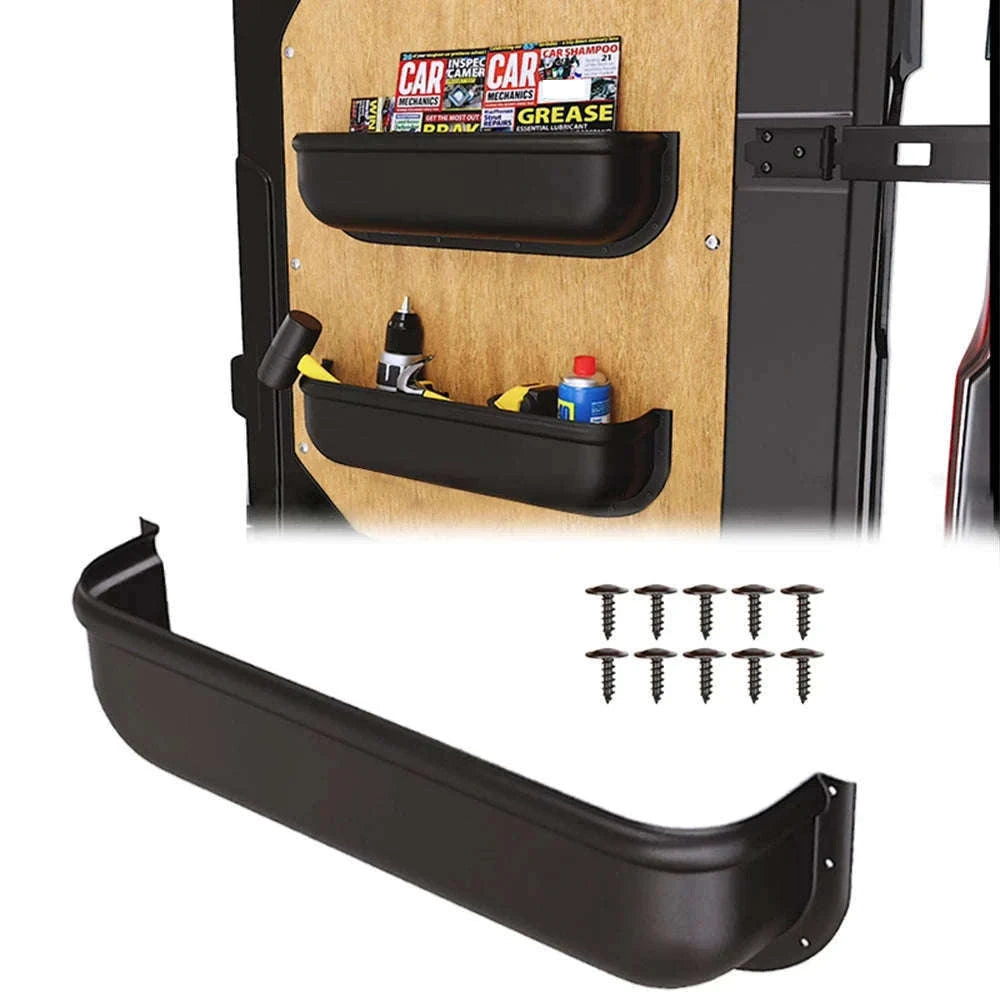 Van Camper Door Storage Shelf Organizer with Screws, 45cm-black