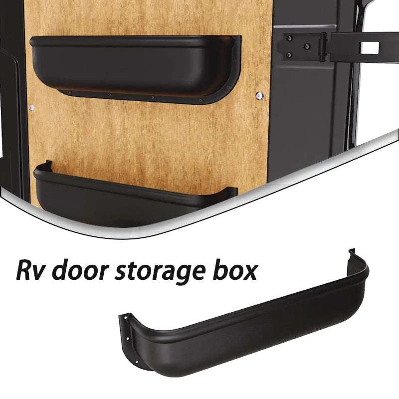 Van Camper Door Storage Shelf Organizer with Screws, 45cm-black