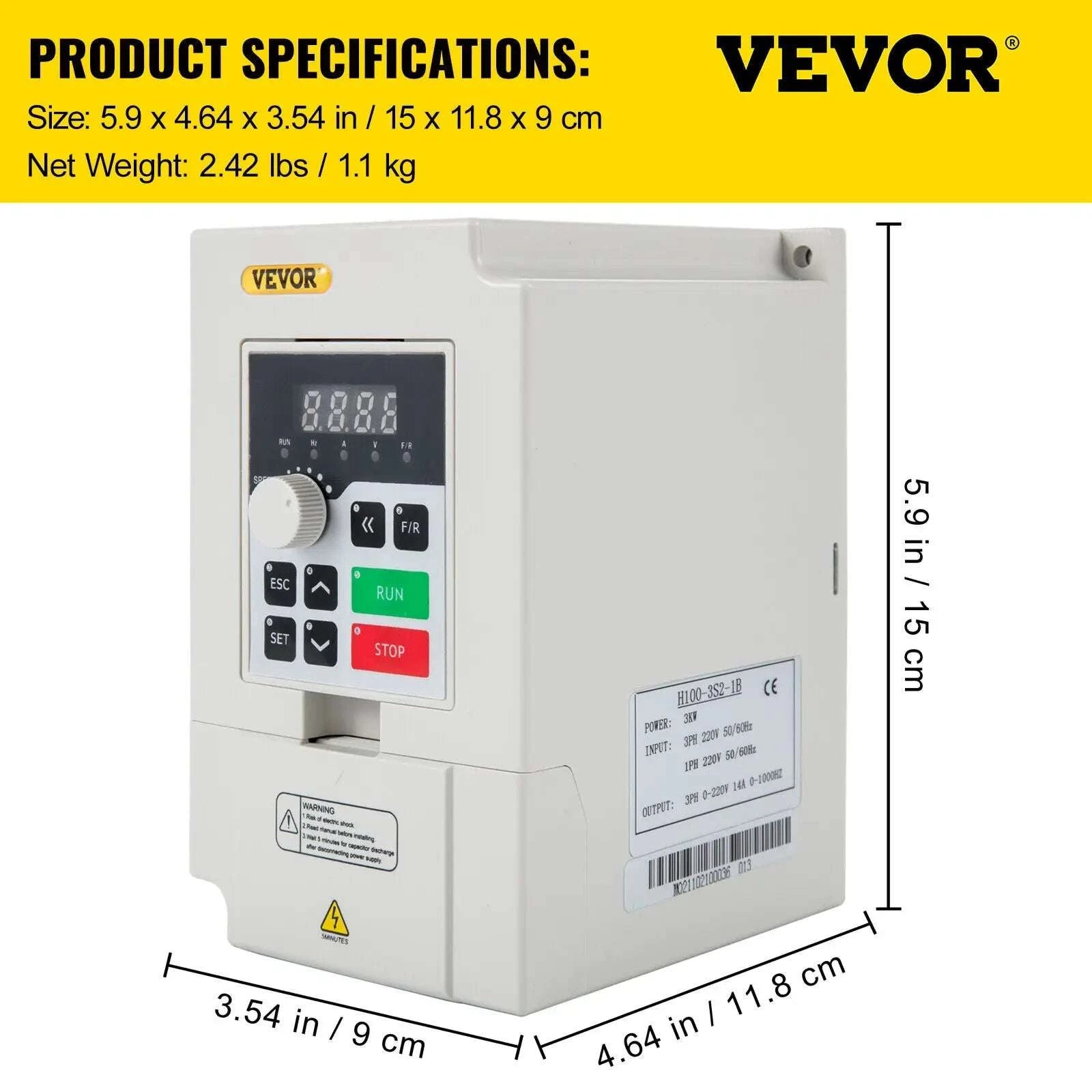 Variable Frequency Drive 2.2–7.5KW VFD Inverter CNC Motor Controller 110V/220V-4KW 5.5HP 220V / United States