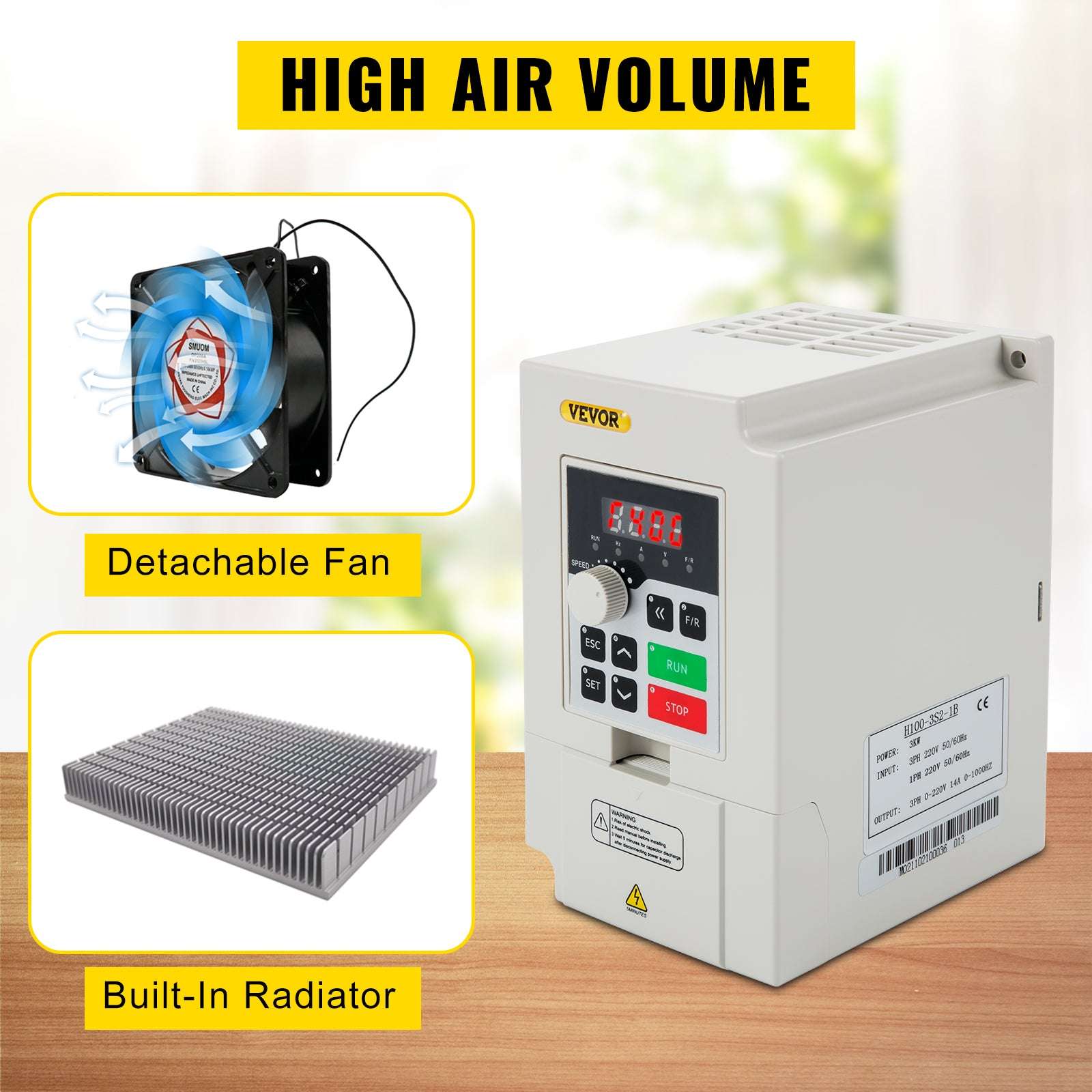 Variable Frequency Drive 2.2–7.5KW VFD Inverter CNC Motor Controller 110V/220V-4KW 5.5HP 220V / United States