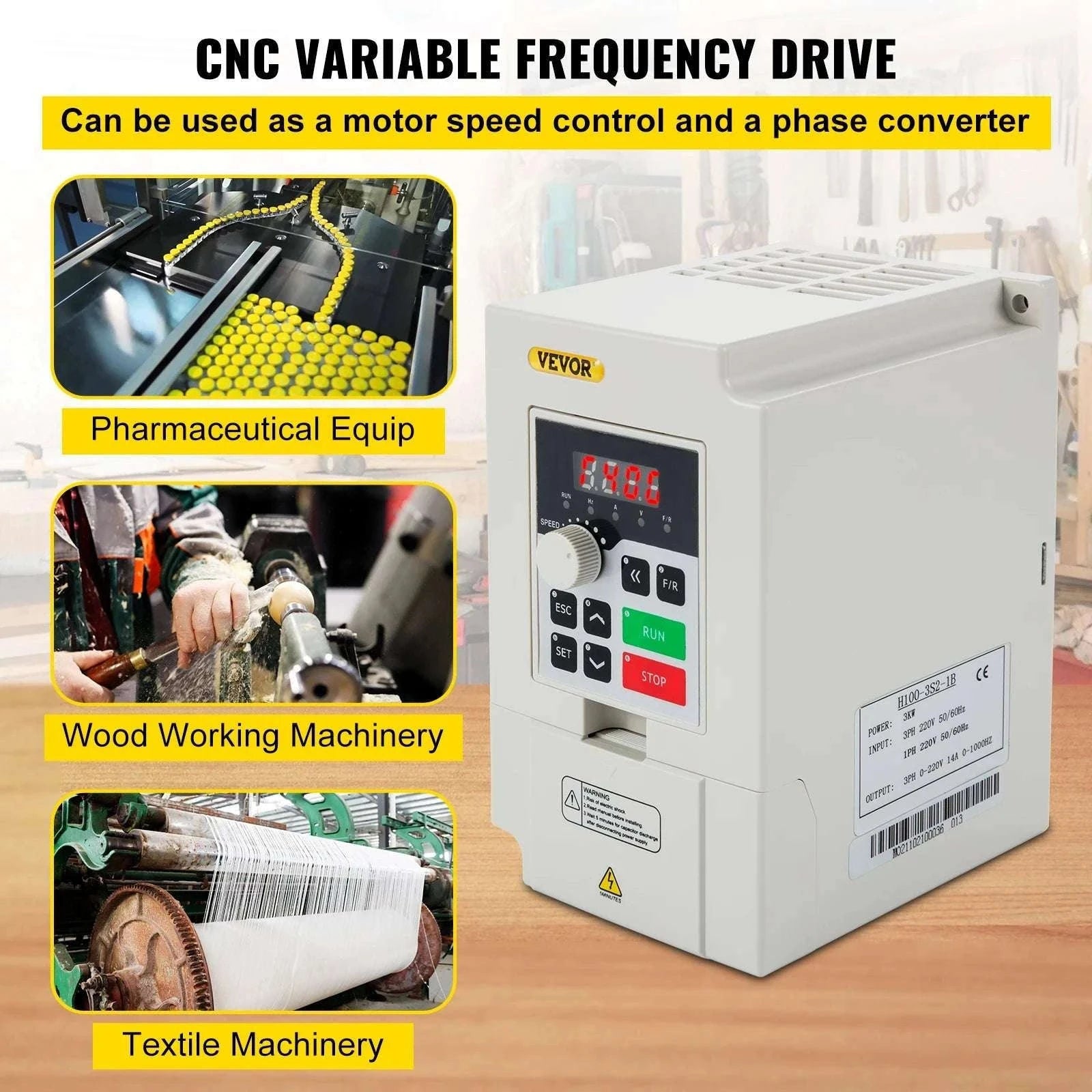 Variable Frequency Drive 2.2–7.5KW VFD Inverter CNC Motor Controller 110V/220V-4KW 5.5HP 220V / United States