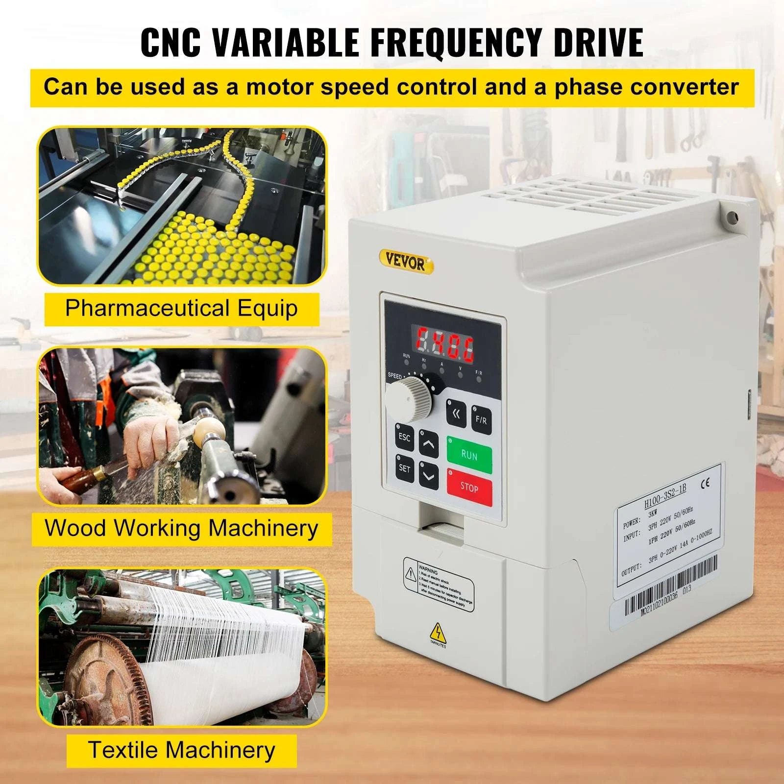 Variable Frequency Drive 2.2–7.5KW VFD Inverter CNC Motor Controller 110V/220V-4KW 5.5HP 220V / United States