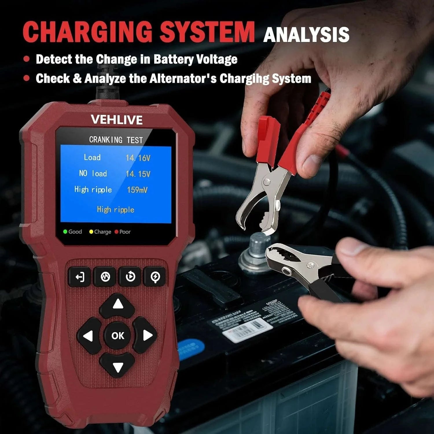 VEHLIVE BT911 Car Battery and Alternator Tester-BT-9111