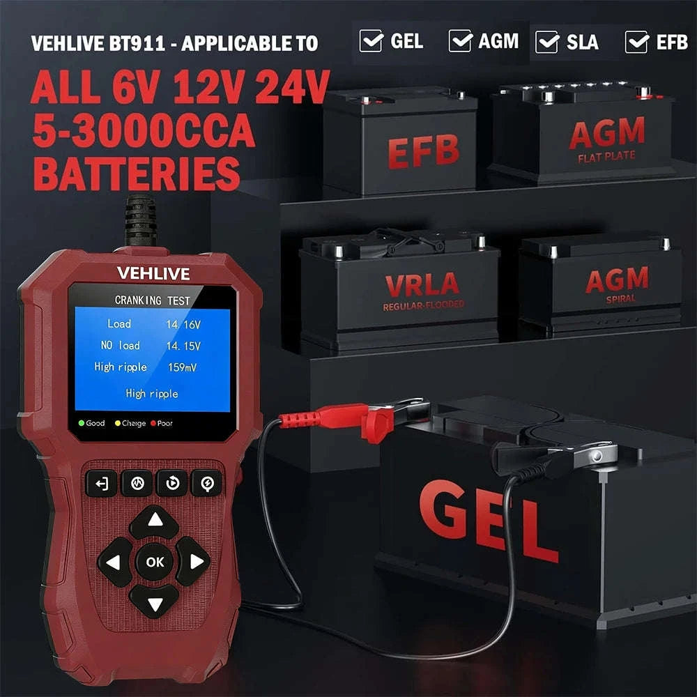 VEHLIVE BT911 Car Battery and Alternator Tester-BT-9111