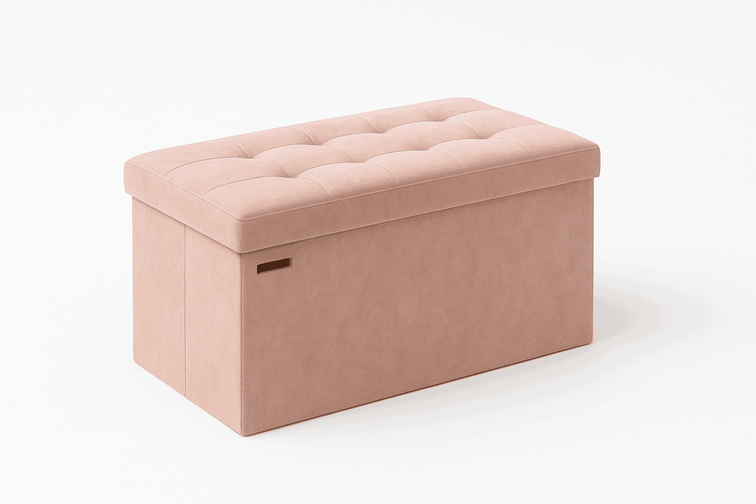 Velvet Storage Ottoman Bench 30" Foldable with Hidden Storage-Ink Black / United States