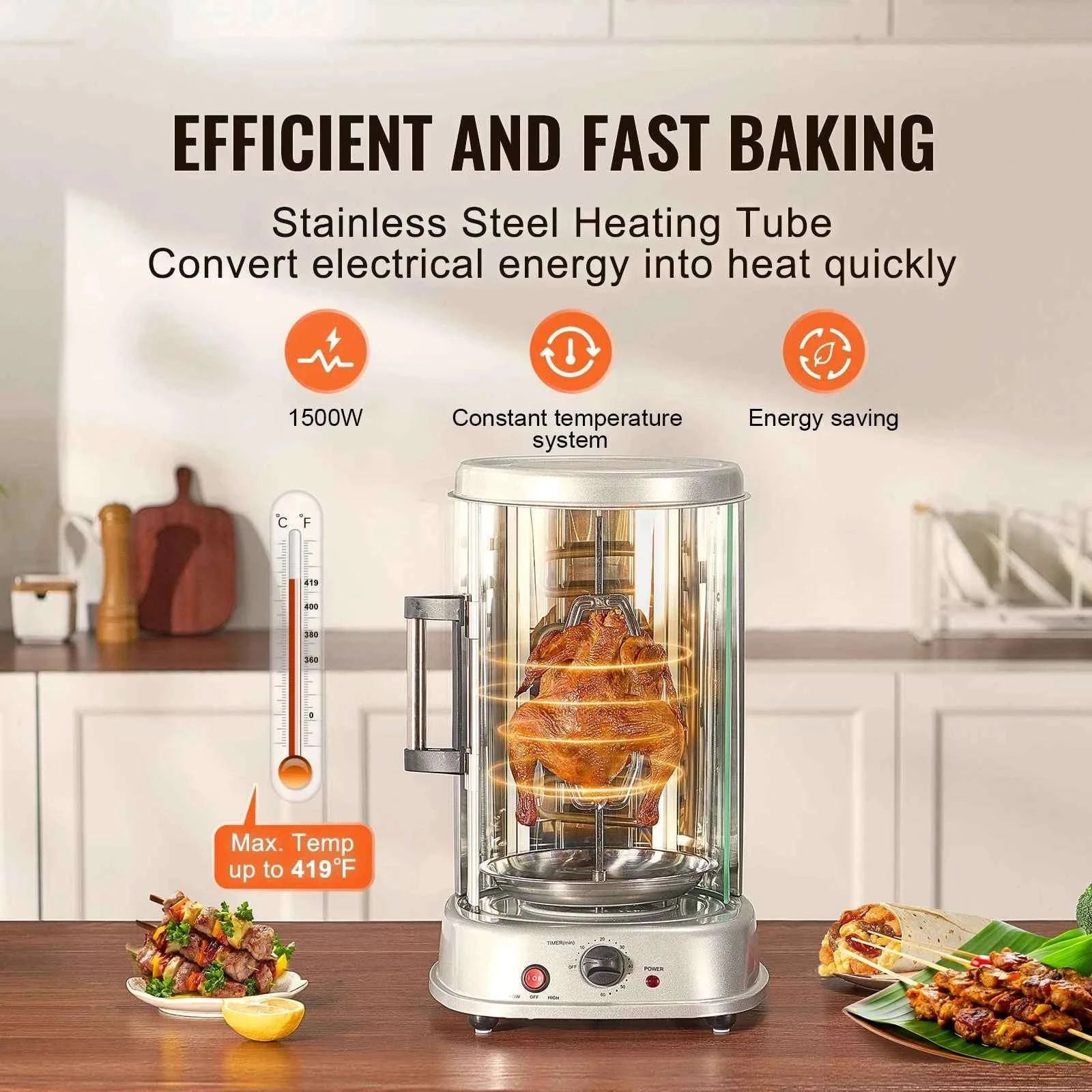 Vertical Electric Shawarma Grill Machine Stainless Steel-Sliver / United States