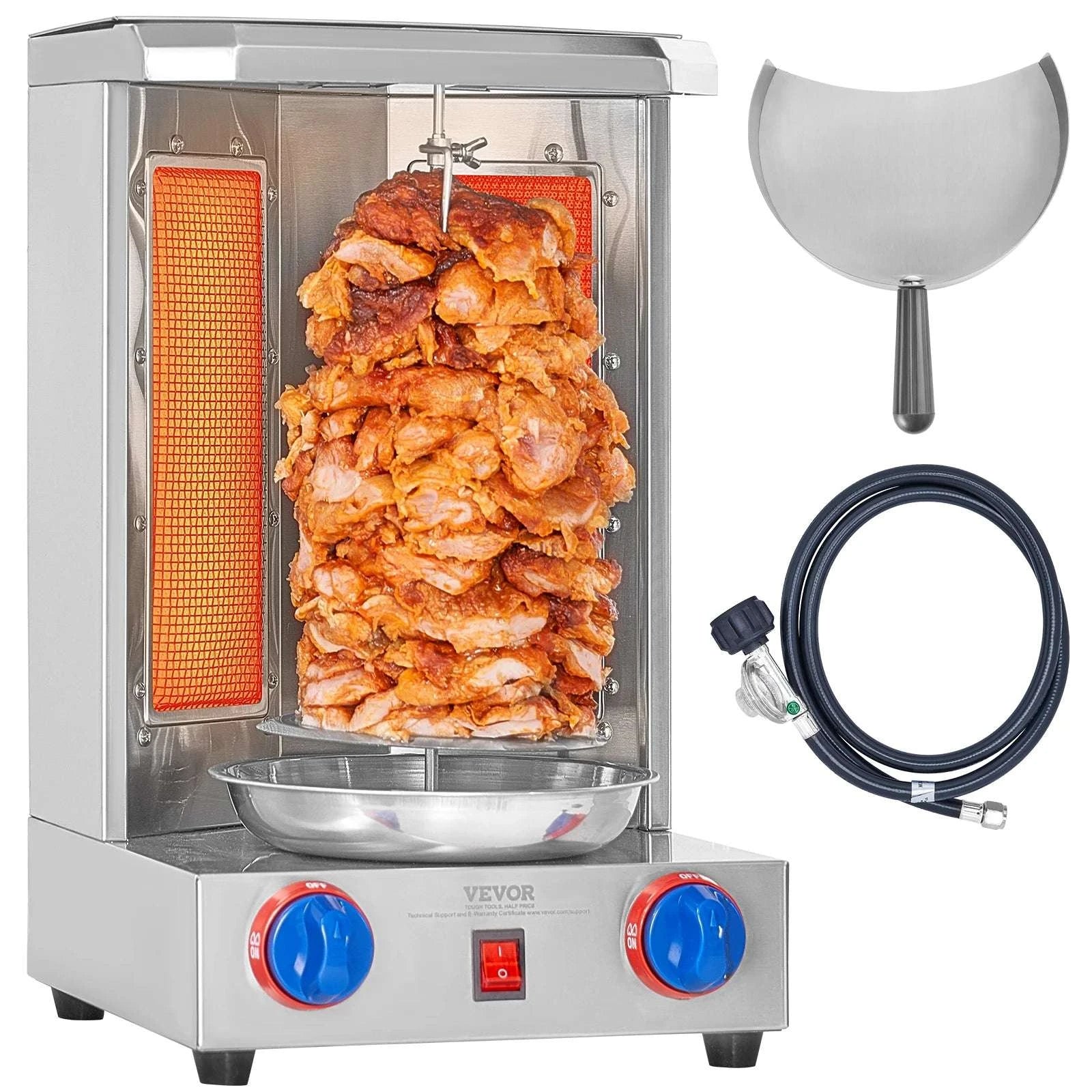 Vertical Shawarma Grill Machine 13 lb Rotisserie with Temp Control-13 pounds Gas / United States