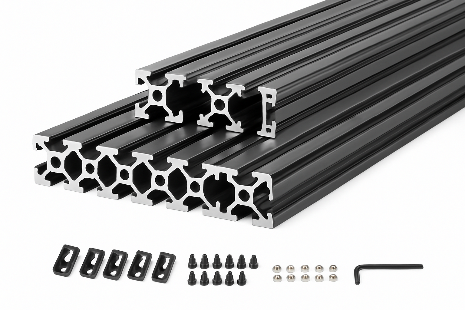 Perfil de extrusão de alumínio 2040 de 5 peças, calha linear V-Slot de 2000 mm