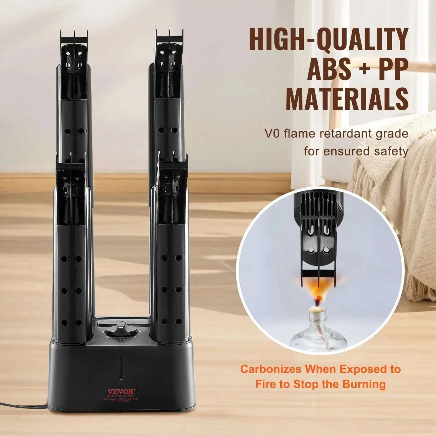 VEVOR Boot Dryer for 2 Pairs with 360° Airflow & Temperature Control-